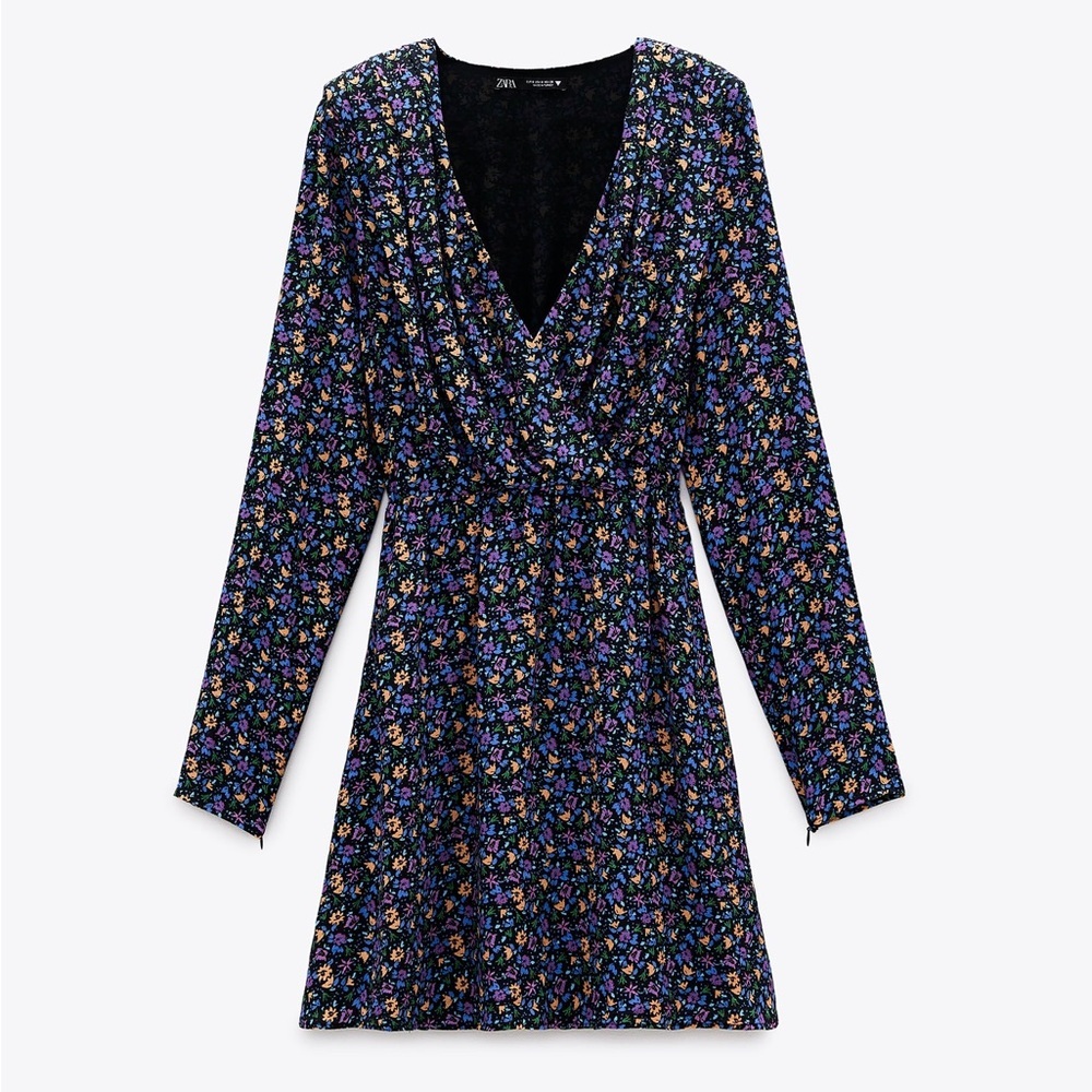 ZARA Shoulder ZARA BLUE FLORAL PRINTED Floral Print - Picture 8 of 15